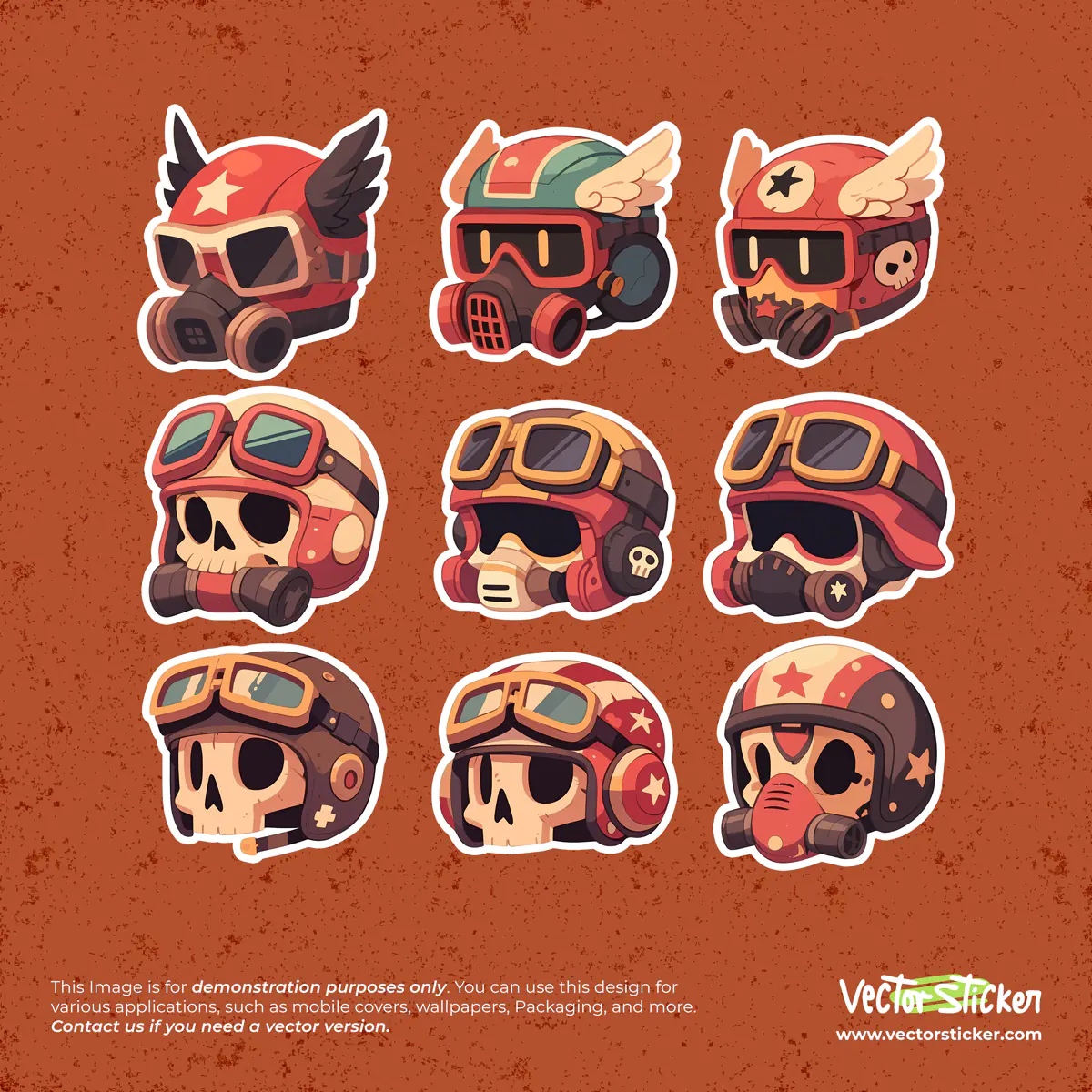 Vintage Style Helmet Sticker Pack I