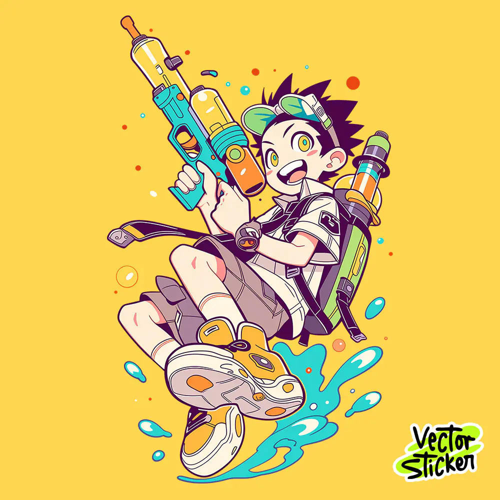 Myanmar Thingyan Water Festival Water Gun Boy Cartoon PNG
