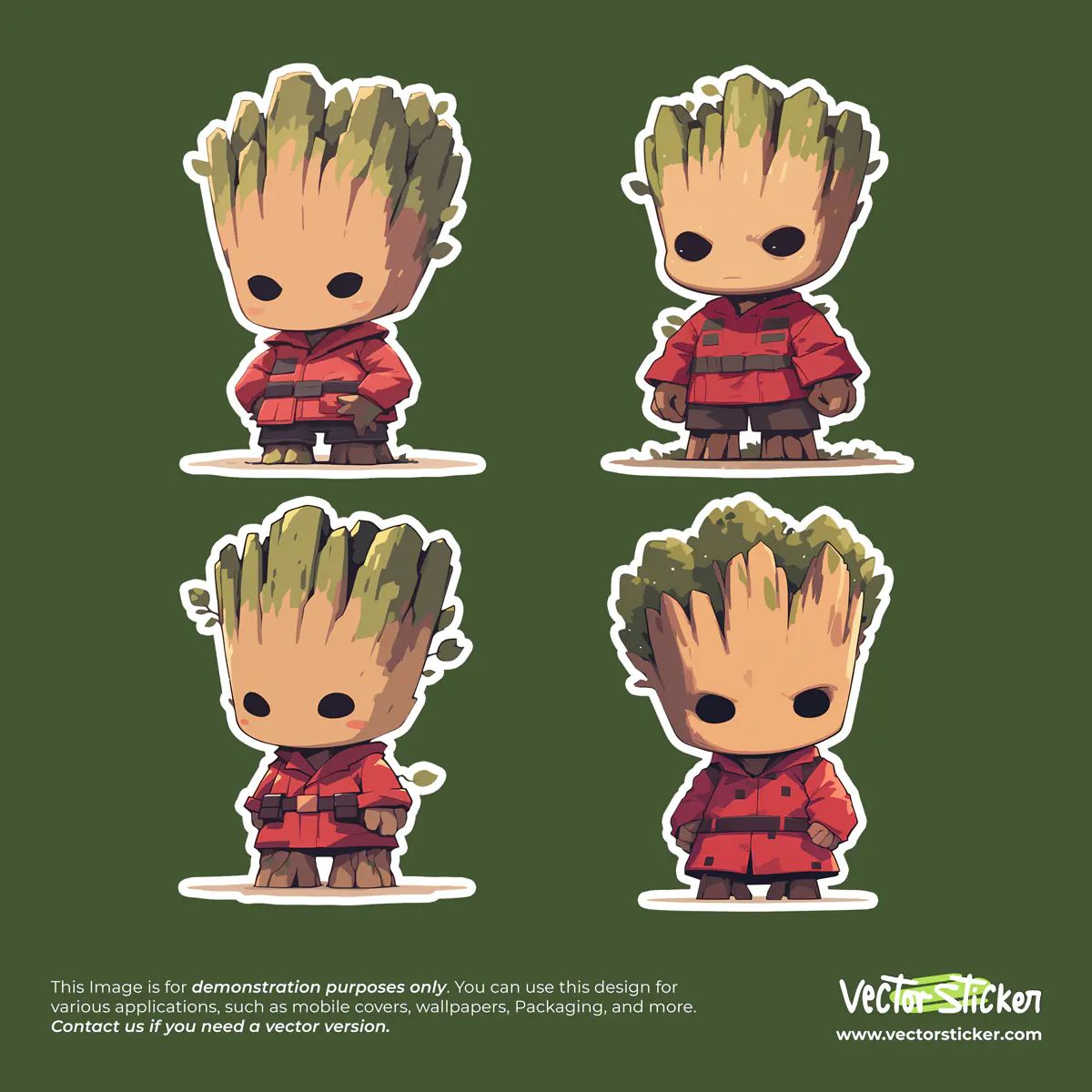 Young Groot Vector Sticker Pack