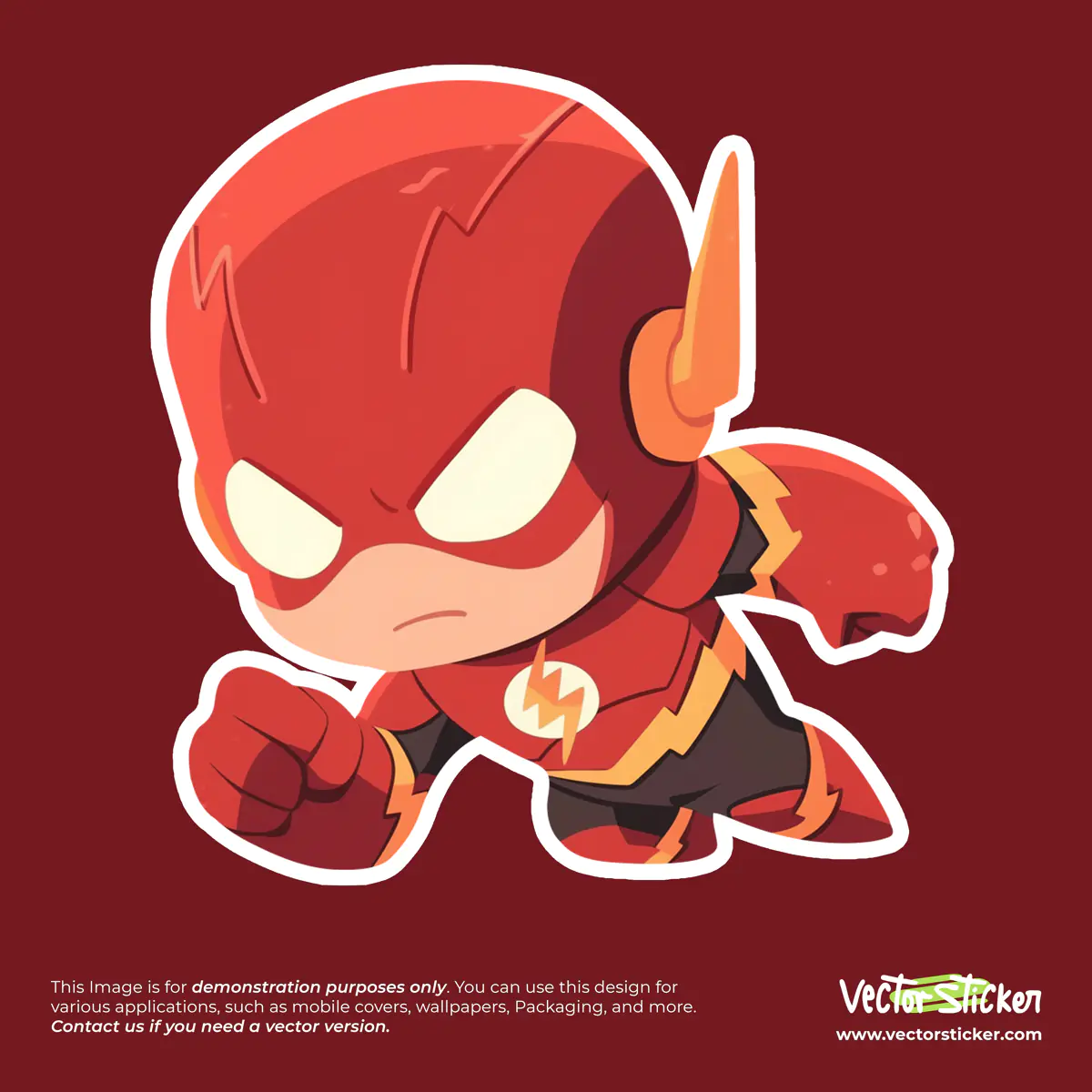 Flash Super Hero Vector Sticker