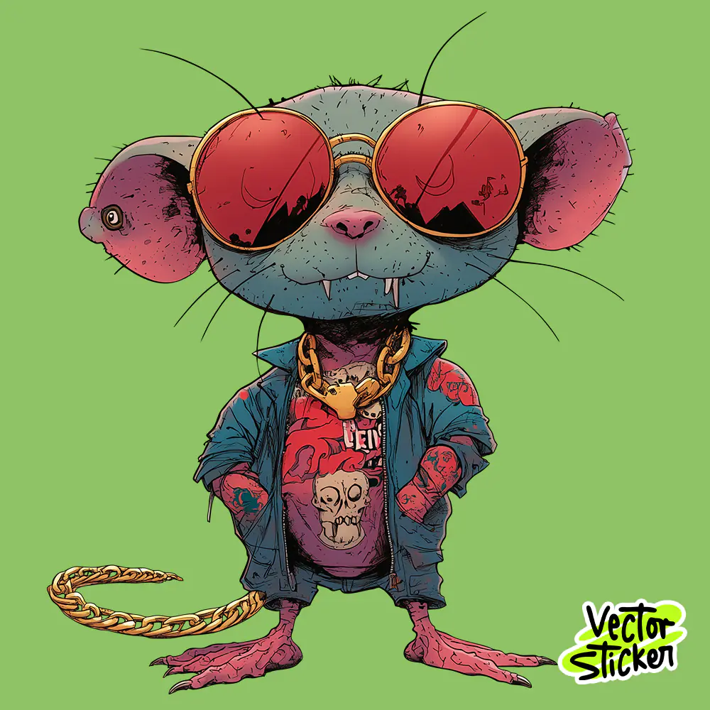 Street Rat T-Shirt Design PNG – Urban Cartoon Character Illustration