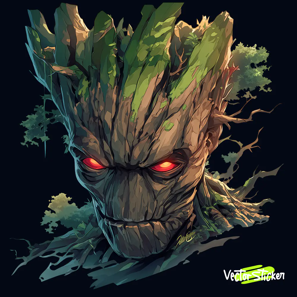 Groot With Red Eyes