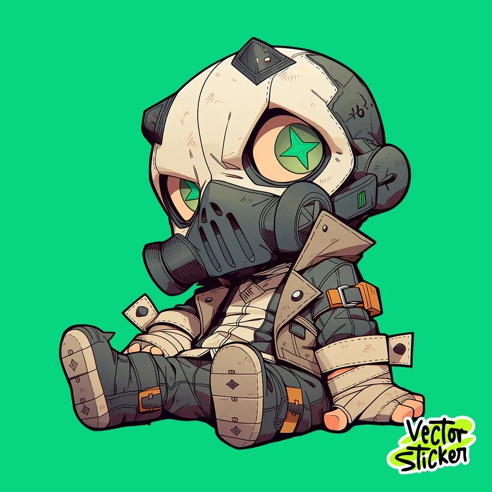 Wasteland Survivor Chibi Bane Sticker Free PNG | VectorSticker