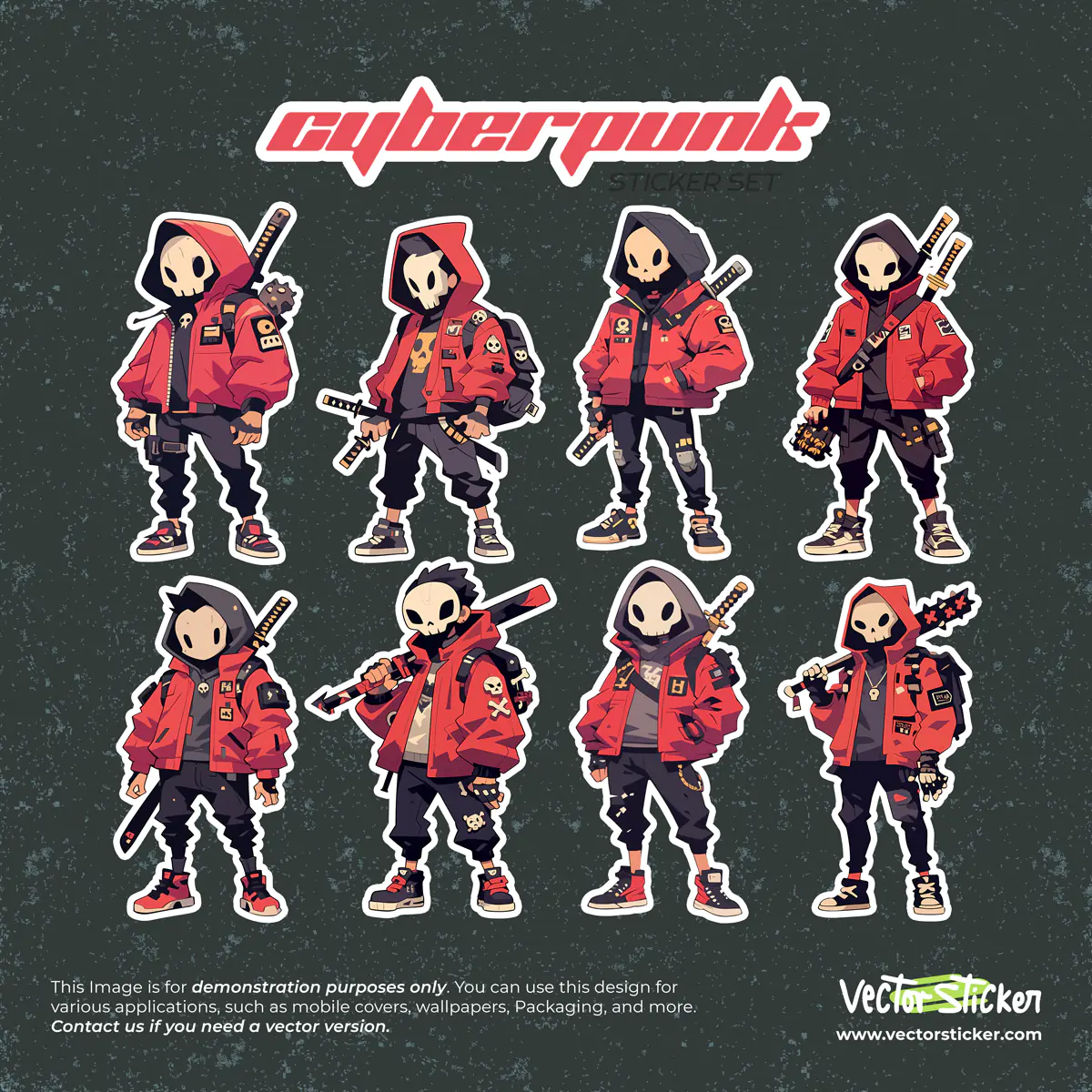 Cyberpunk character Sticker Pack