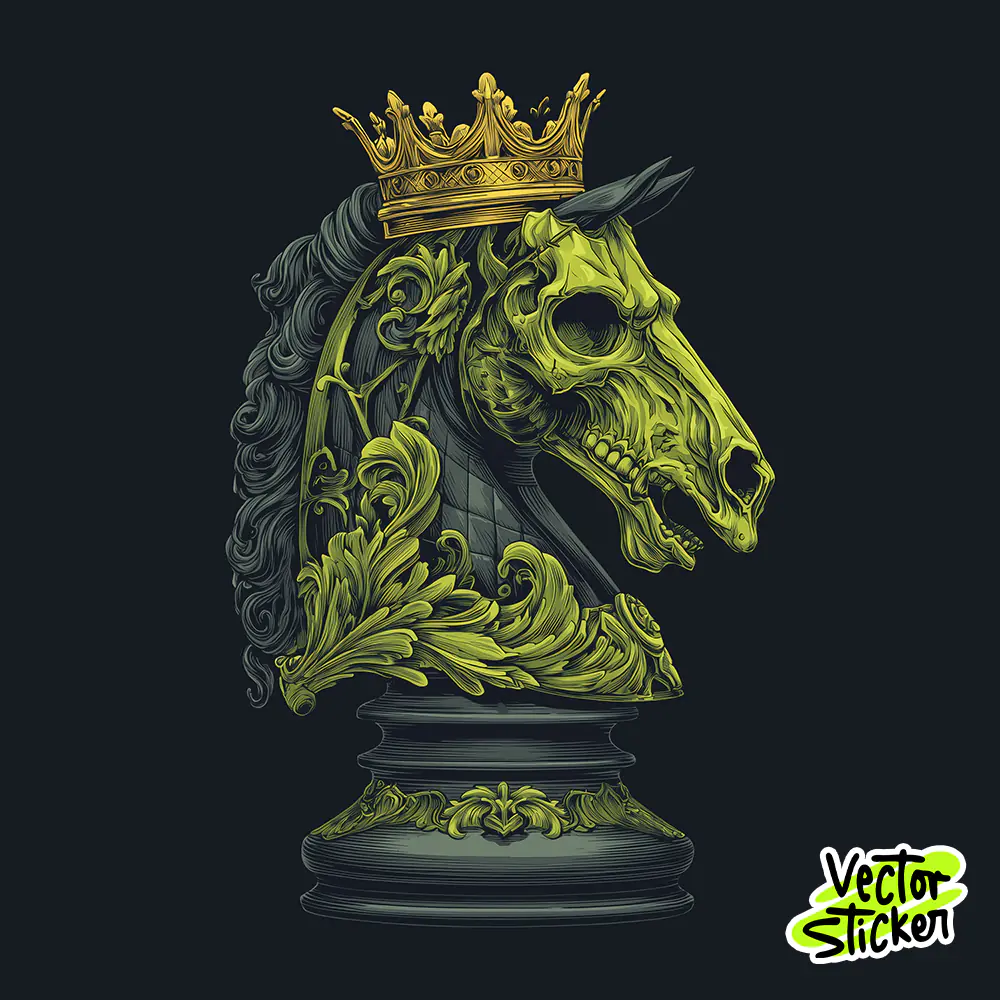 Royal Undead Knight Chess Piece T-Shirt Design Free PNG | VectorSticker